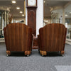 Art Deco Lounge Suite Sofa and Chars in walnut and brown leather - Jeroen Markies Art Deco