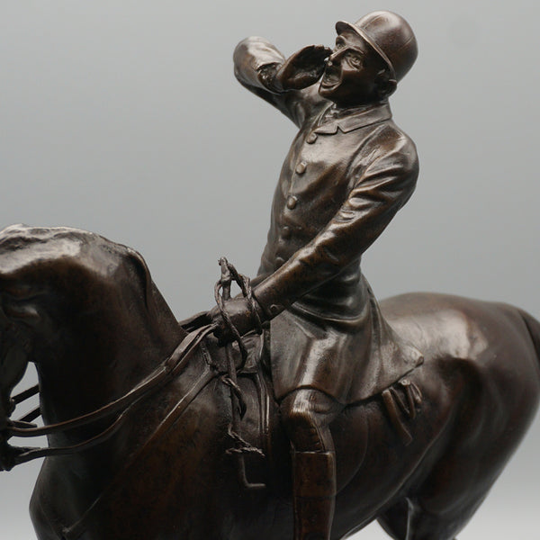 'The Whip' Bronze Sculpture of an English Huntman on Horeseback - Jeroen Markies Art Deco