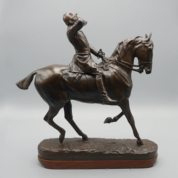 'The Whip' Bronze Sculpture of an English Huntman on Horeseback - Jeroen Markies Art Deco