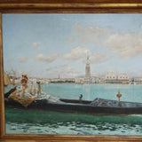 An Observer on the Venetian Lagoon by Enrique Serra - Venetian Paintings - Late Victorian - Jeroen Markies Art Deco