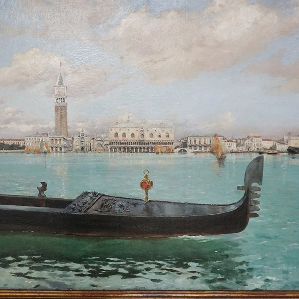 An Observer on the Venetian Lagoon by Enrique Serra - Venetian Paintings - Late Victorian - Jeroen Markies Art Deco