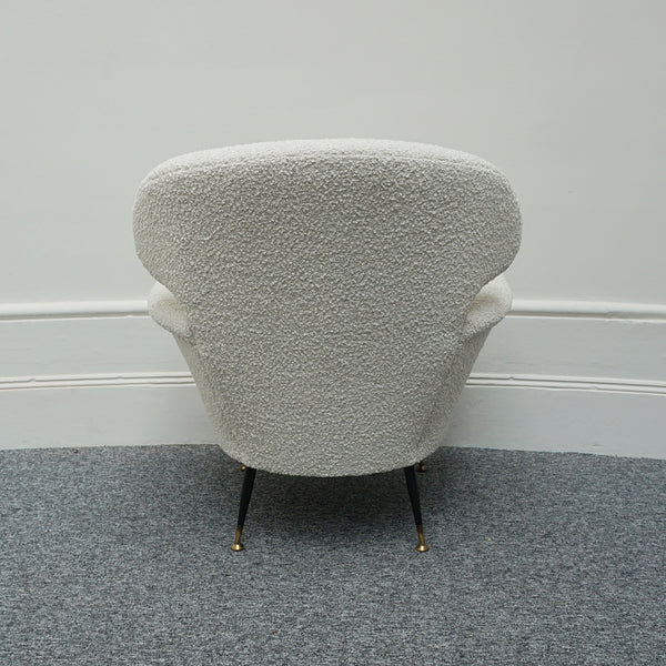 A pair of Mid-Century rounded armchairs., white bouclé - Jeroen Markies Art Deco