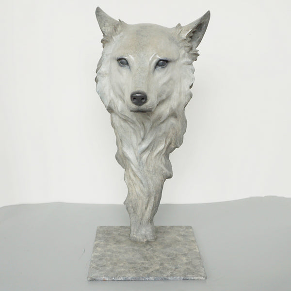 'Wolf' A life size bronze study of a Wolf by Gill Parker - Jeroen Markies Art Deco