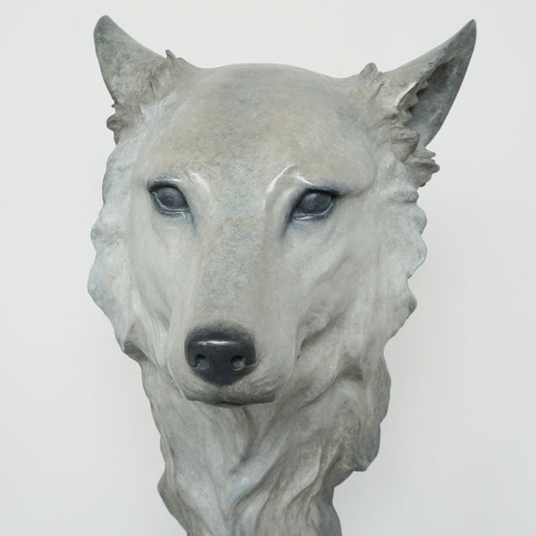 'Wolf' A life size bronze study of a Wolf by Gill Parker - Jeroen Markies Art Deco