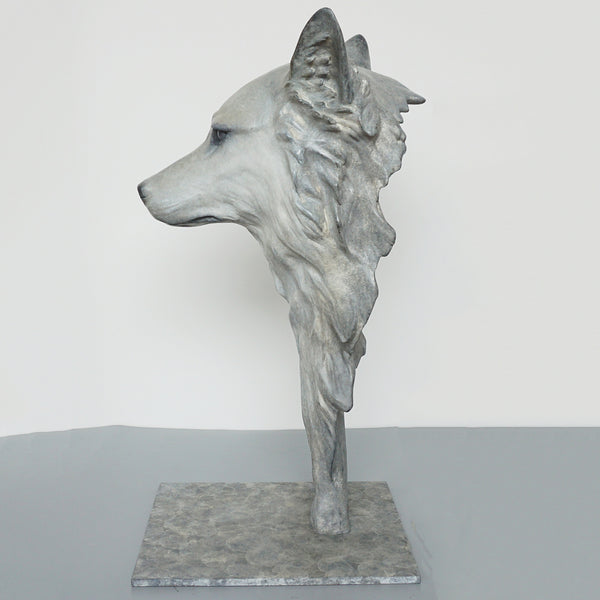 'Wolf' A life size bronze study of a Wolf by Gill Parker - Jeroen Markies Art Deco