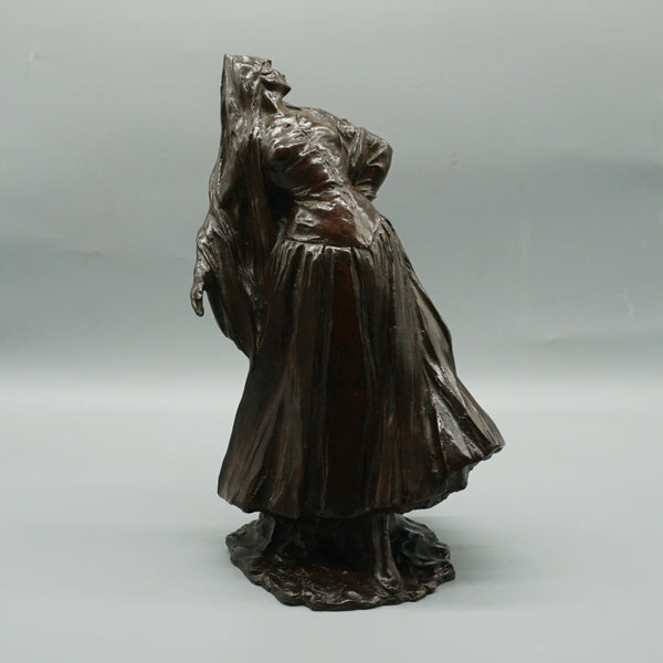 Belgian Dancer - Batardy Foundry - Belgian Early 20th Century Bronze of a classically dressed woman - female pose bronze - excellent patination - Jeroen Markies Art Deco