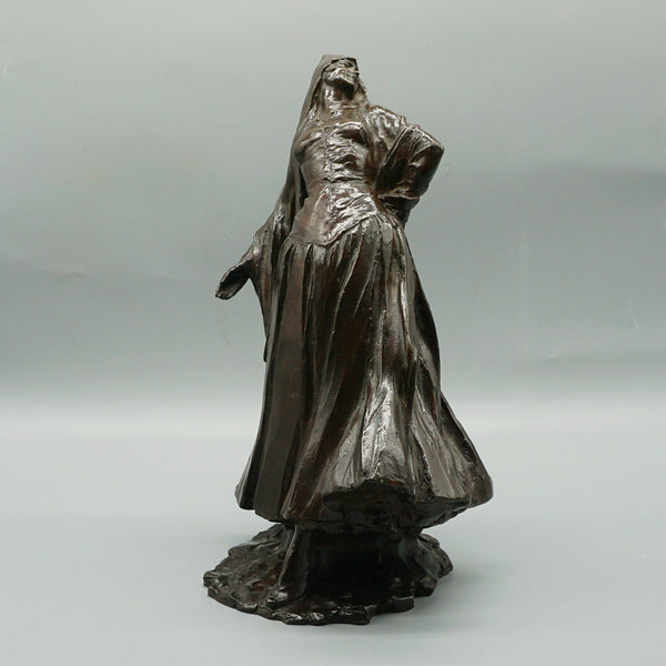 Belgian Dancer - Batardy Foundry - Belgian Early 20th Century Bronze of a classically dressed woman - female pose bronze - excellent patination - Jeroen Markies Art Deco