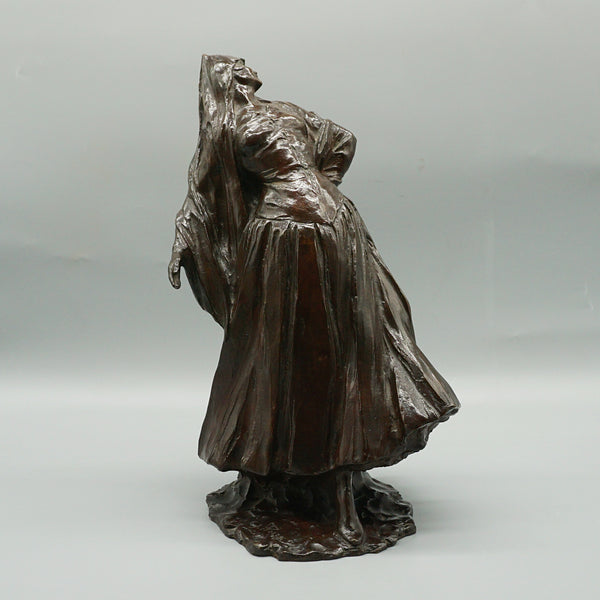 Belgian Dancer - Batardy Foundry - Belgian Early 20th Century Bronze of a classically dressed woman - female pose bronze - excellent patination - Jeroen Markies Art Deco