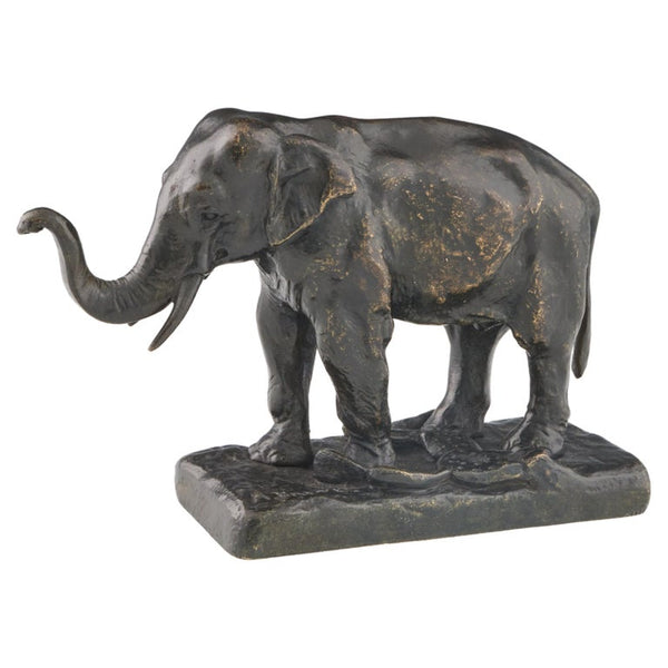 A Barye Mid-19th Century Original Bronze Sculpture of a Asian Elephant with Raised Trunk - Jeroen Markies Art Deco