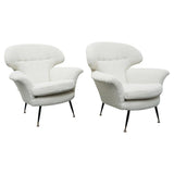 A pair of Mid-Century rounded armchairs., white bouclé - Jeroen Markies Art Deco