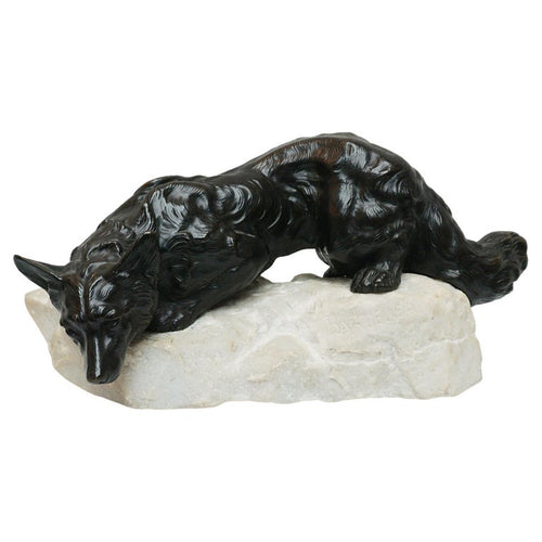 Bronze sculpture of a fox by Bartelier - Jeroen Markies Art Deco