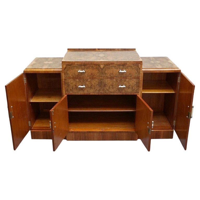 Art Deco Sideboard Burr Walnut - Art Deco Furniture