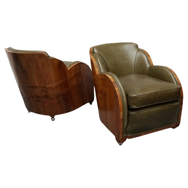Pair of Vintage Art Deco Green Chairs - Jeroen Markies Art Deco