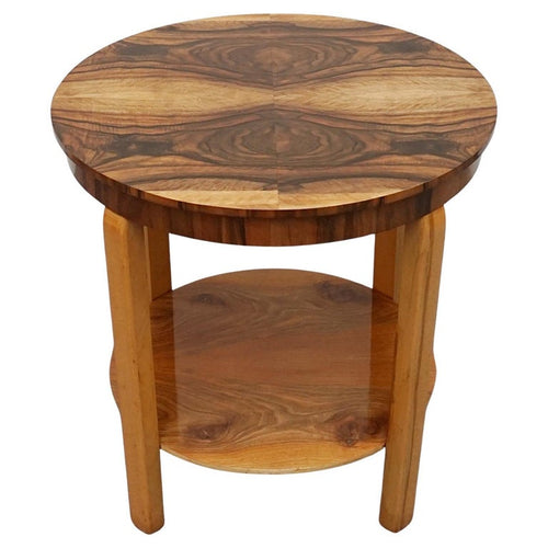 An Art Deco side table. Burr and figured walnut. Solid walnut legs. 1930s antique side table - Jeroen Markies Art Deco