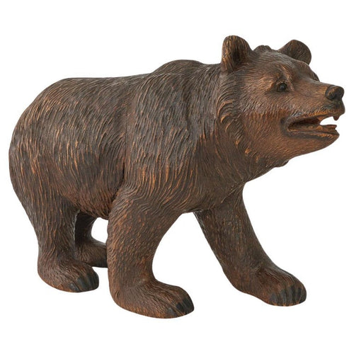 Orignal and Rare Carved Linden Wood Black Forest Bear Cub 32cm in Length - Jeroen Markies Art Deco