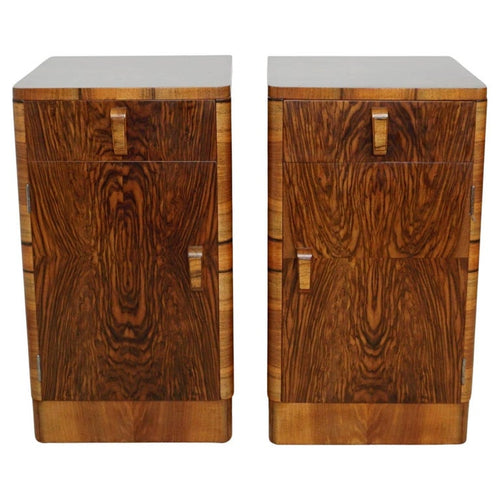 Pair of Art Deco Figured Walnut Bedside Cabinets. 1930's bedroom furniture - Jeroen Markies Art Deco
