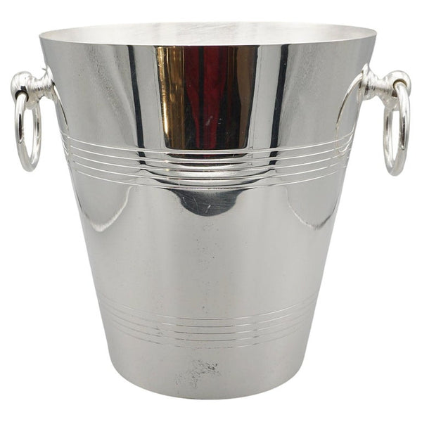 An Art Deco silver plated champagne bucket with ring handles