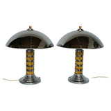 Art Deco Dome Lamps Chrome and Bakelite 1930s Lighting - Jeroen Markies Art Deco 
