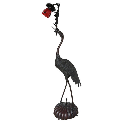 Crane Standing Floor lamp - Japanese Art Nouveau Lamp - Decorative Bronze Lamp - Jeroen Markeis Art Deco