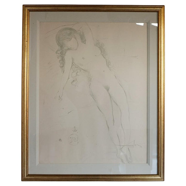 Nu de bras leve - Salvador Dali Attributed Print - Jeroen Markeis Art Deco 