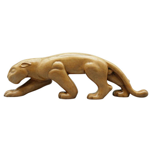 Laszlo Hoenig 57cm Long Carved Panther - Art Deco Original Sculpture - Jeroen Markies Art Deco