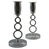 Pair of Art Deco style Chromed Metal Candlesticks - Jeroen Markies Art Deco