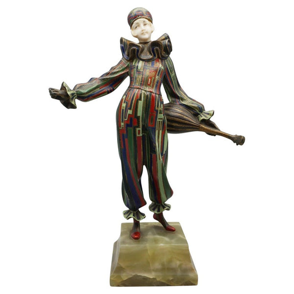 'Pierrot'  Bronze and Ivory Figure by Gerda Gerdago - Jeroen Markies Art Deco