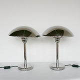 Pair of Table Lamps French Art Deco 1930 Lighting - Jeroen Markies Art Deco - Silver Chrome Dome Lamps 