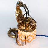 Cold painted bronze snake lamp, signed 'VV' to neck and 'VO' to base at Jeroen Markies.