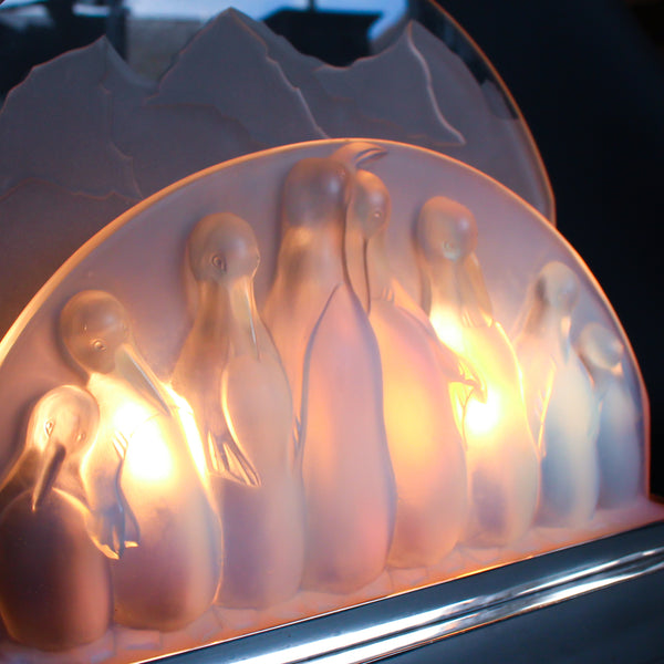 Art Deco Penguin Glass Lamp