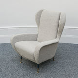 Vintage Italian Mid-Century Modern Lounge Chairs Re-Upholstered in grey Bouclé Circa 1950 - Jeroen Markies Art Deco