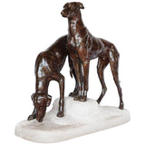 Jules-Edmund Masson French Art Deco Bronze Sculpture of two Greyhounds Jeroen Markies Art Deco