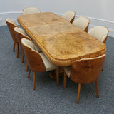 Art Deco Eight Seater Dining Suite by Harry & Lou Epstein Circa 1935 Burr Walnut and Leather - Jeroen Markies Art Deco