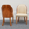 Harry & Lou Epstein Art Deco Cloud Chairs Burr Walnut , Re-upholstered in cream leather - Jeroen Markies Art Deco 