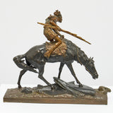 Native American Warrior on Horseback by Édouard Drouot - Jeroen Markies Art Deco