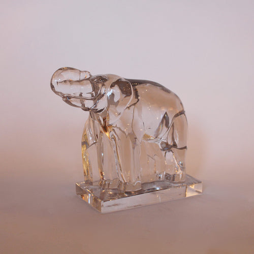 Art Deco glass elephant paperweight circa 1930