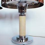 Art Deco dome bakelite and metal table lamps