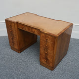 Original Art Deco Walnut and Leather English Writing Desk Circa 1935 - Jeroen Markies Art Deco