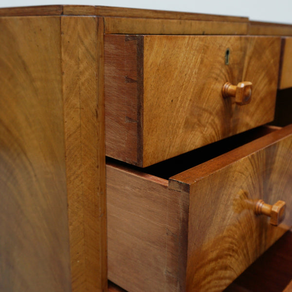 Original Art Deco Walnut and Leather English Writing Desk Circa 1935 - Jeroen Markies Art Deco