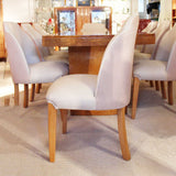 Art Deco dining table and 8 chairs in birds eye maple at Jeroen Markies
