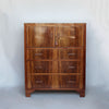 An Art Deco chest with cabinet to top in figured walnut at Jeroen Markies