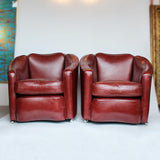 Art Deco leather armchairs