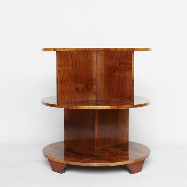 Art Deco library side table in figured walnut circa 1930