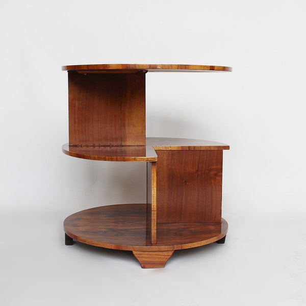 Art Deco library side table in figured walnut circa 1930