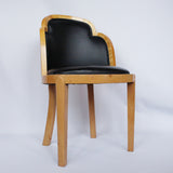 Art Deco cloud back side chairs circa 1930 upholstered in black leather at Jeroen Markies