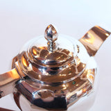 Art Deco silver and walnut tea and coffee set with sugar bowl and cream jug at Jeroen Markies