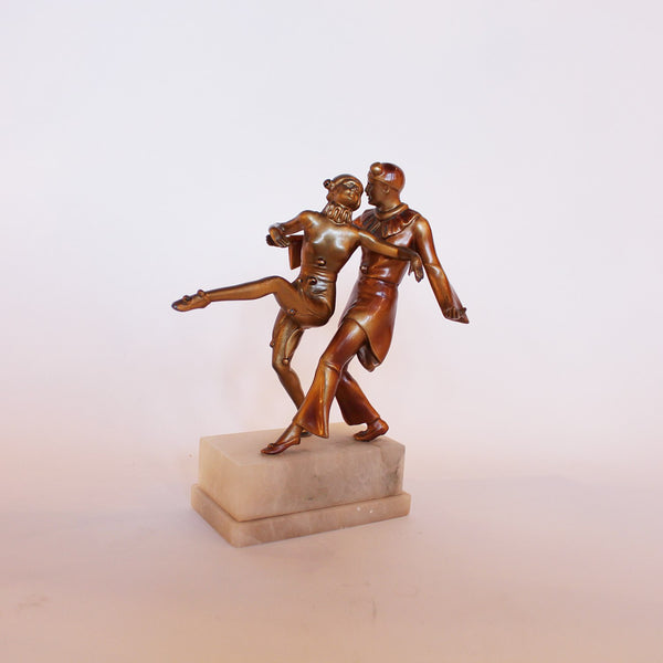 Art Deco dancers sculpture Pierrot and Pierrette