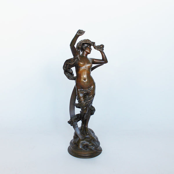 Art Nouveau romantic bronze sculpture circa 1890