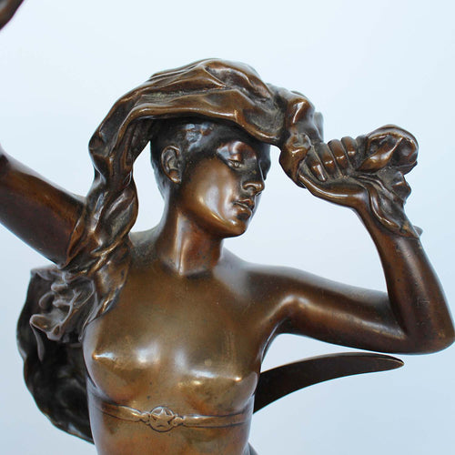 Art Nouveau romantic bronze sculpture circa 1890