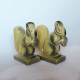 Art Deco ceramic squirrel bookends